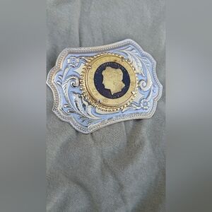 1878 Morgan Silver Dollar Gold Color Western Belt Buckle